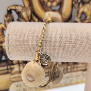 Bourbon and Bowties Gold and Cream Charm Bracelet